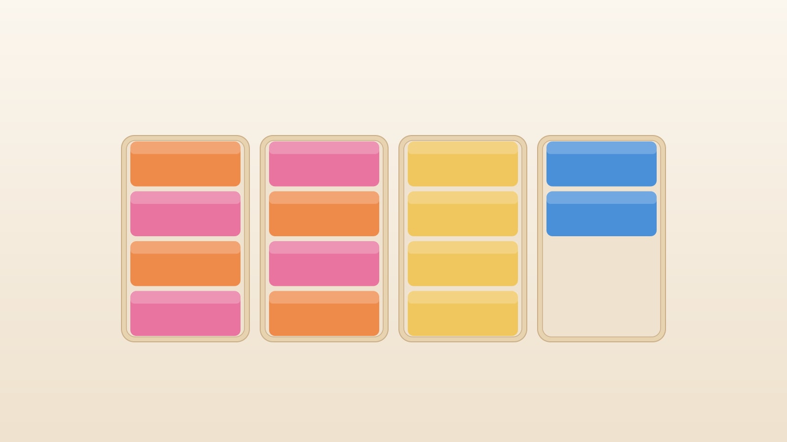 Pocket Sort: четыре лотка, один из них полностью собран