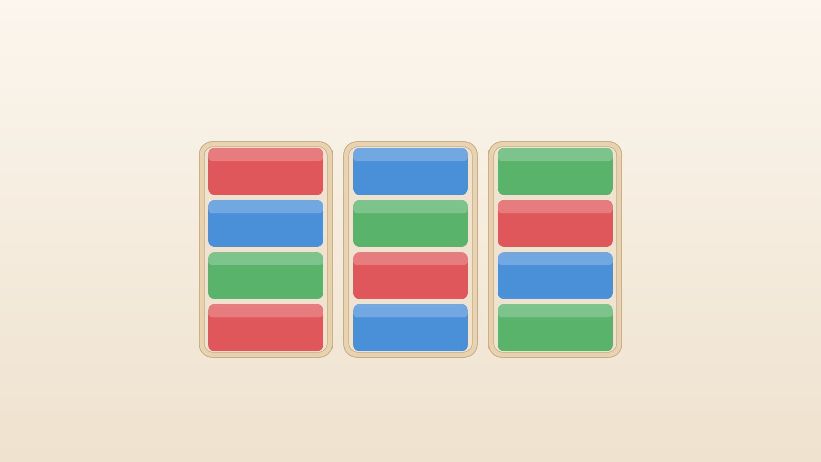 Pocket Sort: три лотка с посылками трёх цветов